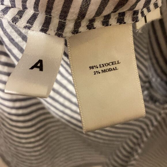 Ann Taylor Lyocell Modal Striped Kimono/Dolman Sleeve Button Down Blouse XL - Picture 12 of 13